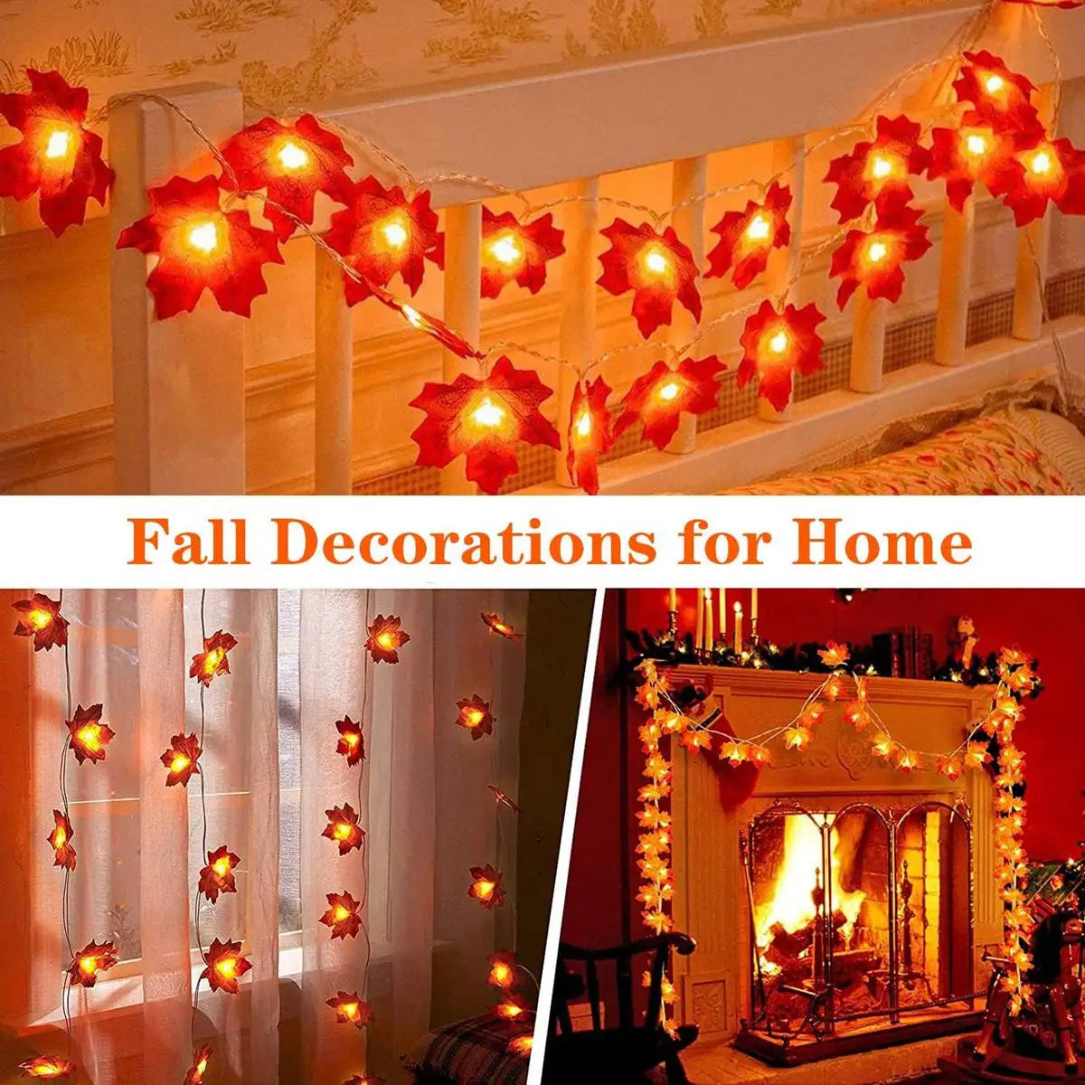 LED Maple Leaf String Lights