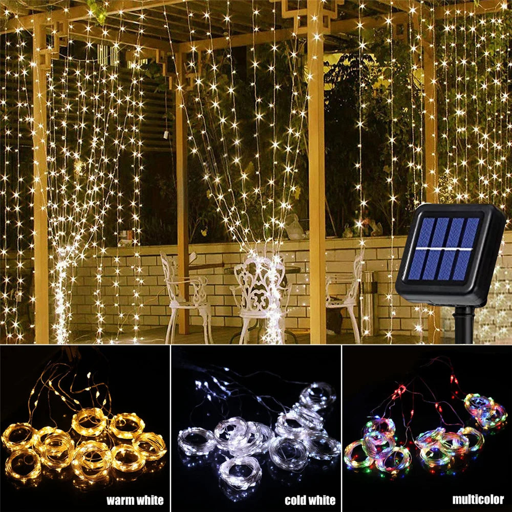 Outdoor Solar Curtain Lights