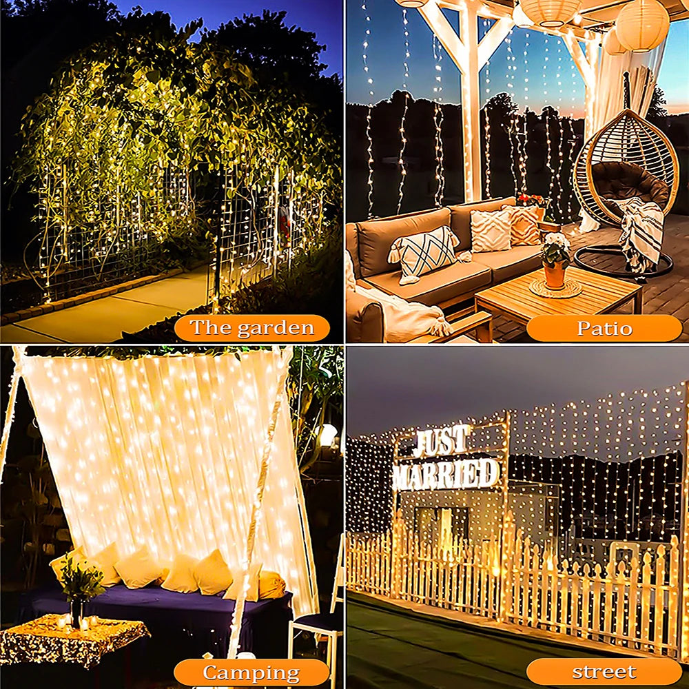 Outdoor Solar Curtain Lights