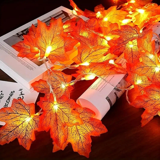 LED Maple Leaf String Lights