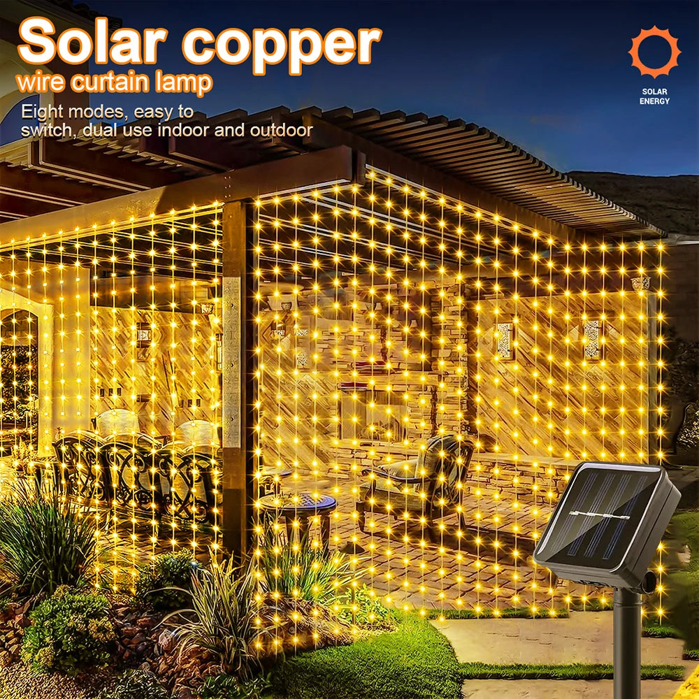 Outdoor Solar Curtain Lights