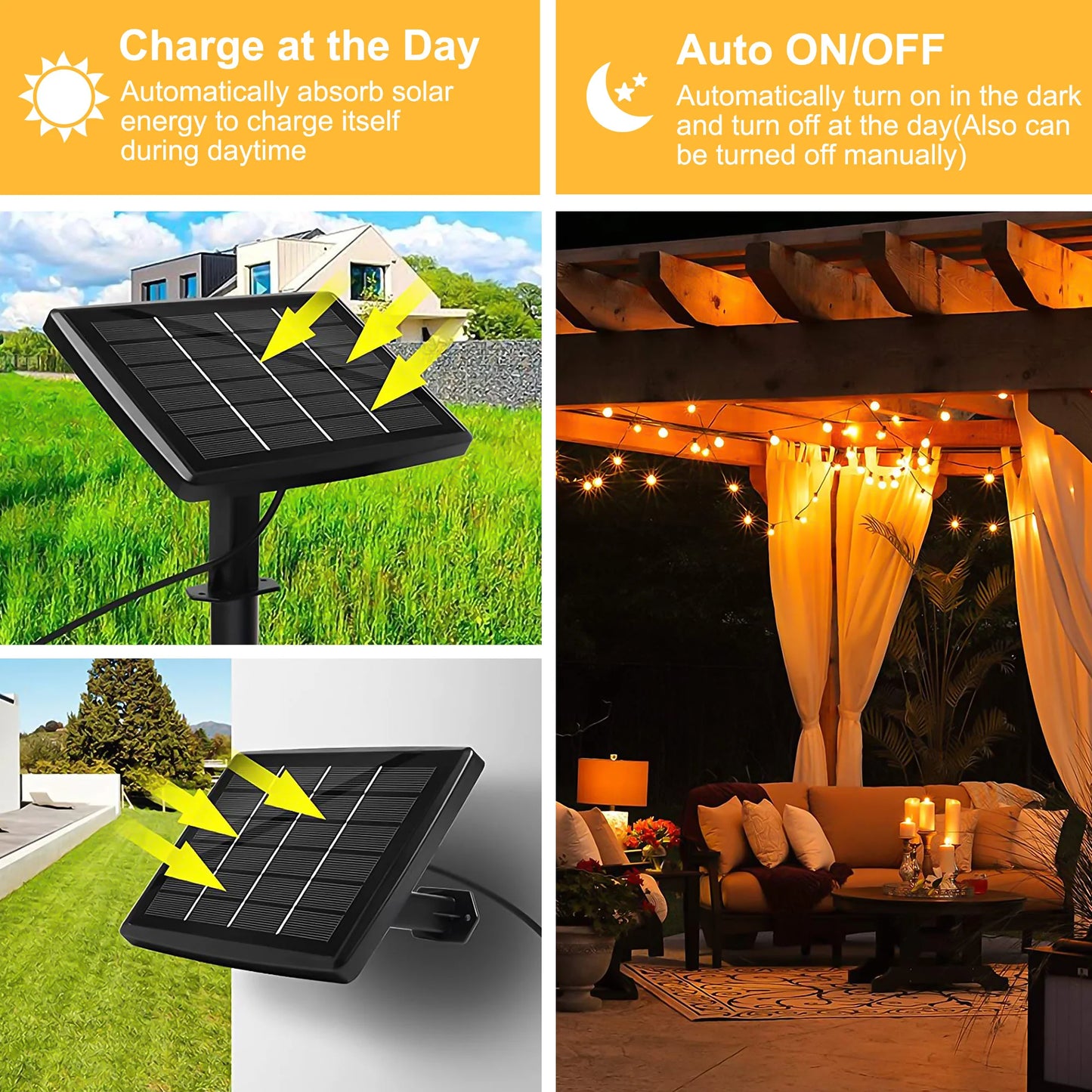 50 Ft G40 Solar String Lights